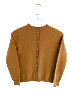 May Birthstone Cashmere Cardigan - Brown Sugar/Chrysoprase