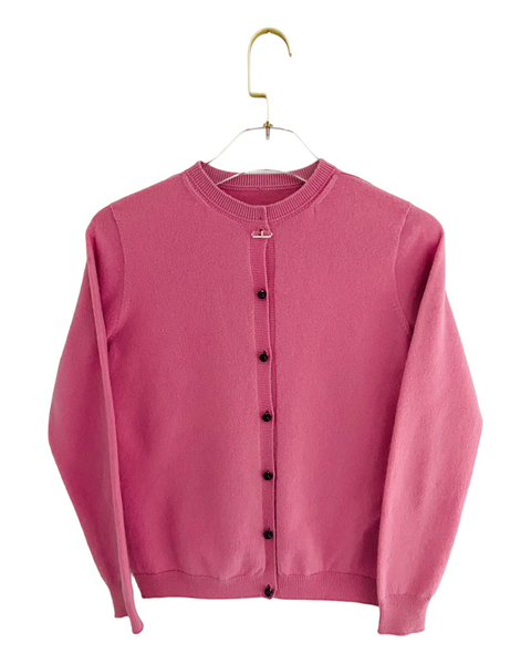 February Birthstone Cashmere Cardigan - Pink/Amethyst