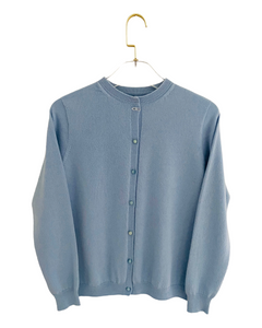 March Birthstone Cashmere Cardigan - Blue/Aquamarine