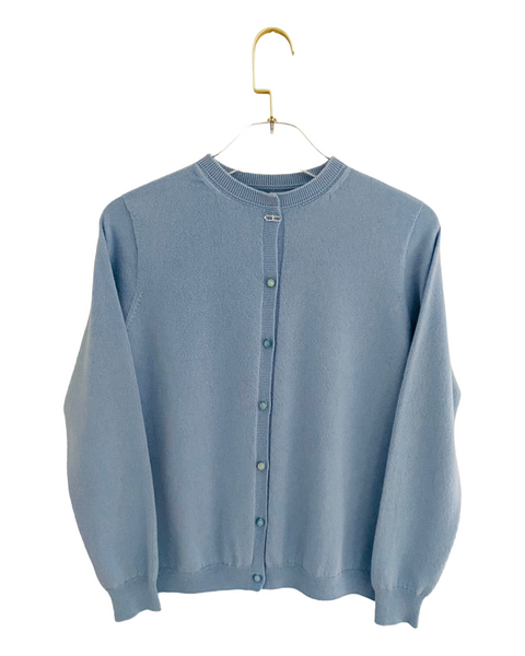 March Birthstone Cashmere Cardigan - Blue/Aquamarine