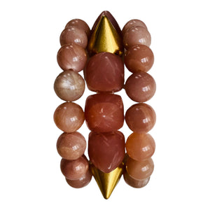 STACKED LUXE SPIKE - Peach Moonstone