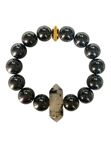 Moby Dick - Hematite & Rutilated Quartz