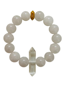 Great Point - White Agate & Clear Crystal Quartz