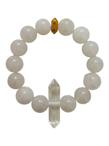 Great Point - White Agate & Clear Crystal Quartz