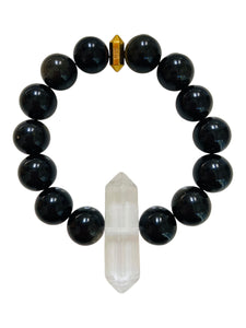 Maria’s Night Sky - Obsidian & Clear Crystal Quartz