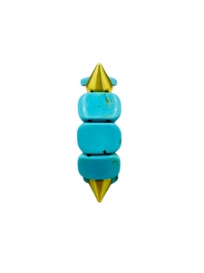 LUXE Flat Rounded Rectangles - Turquoise Howlite