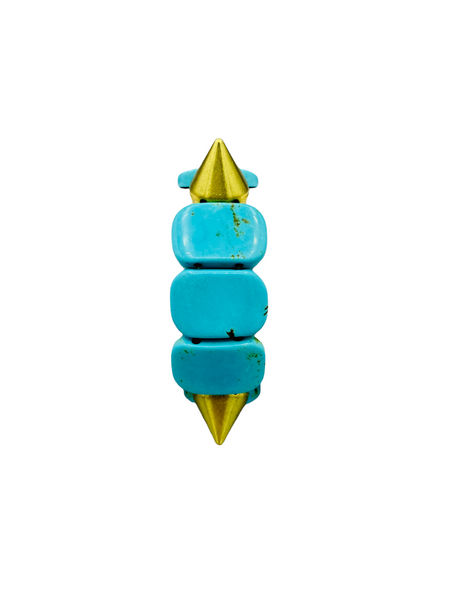 LUXE Flat Rounded Rectangles - Turquoise Howlite