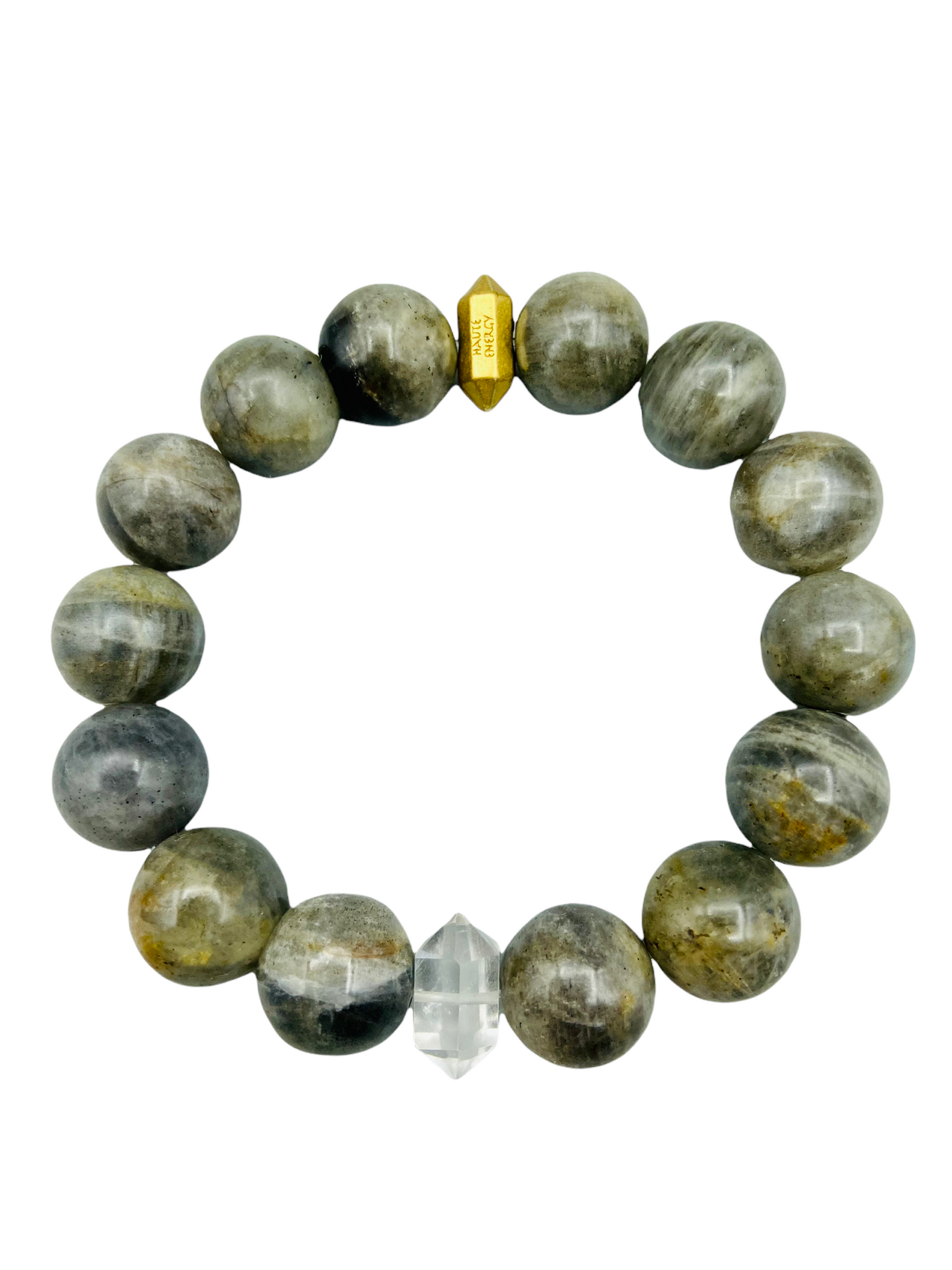 STACKER Labradorite with MINI Double Terminated Clear Crystal Quartz
