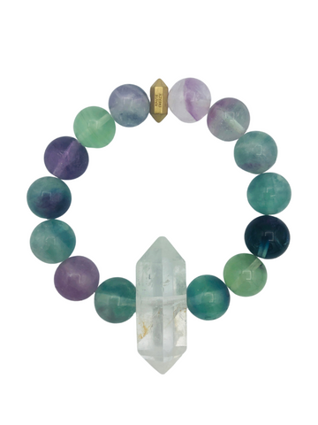 Fluorite with Double Terminated Clear Crystal Quartz