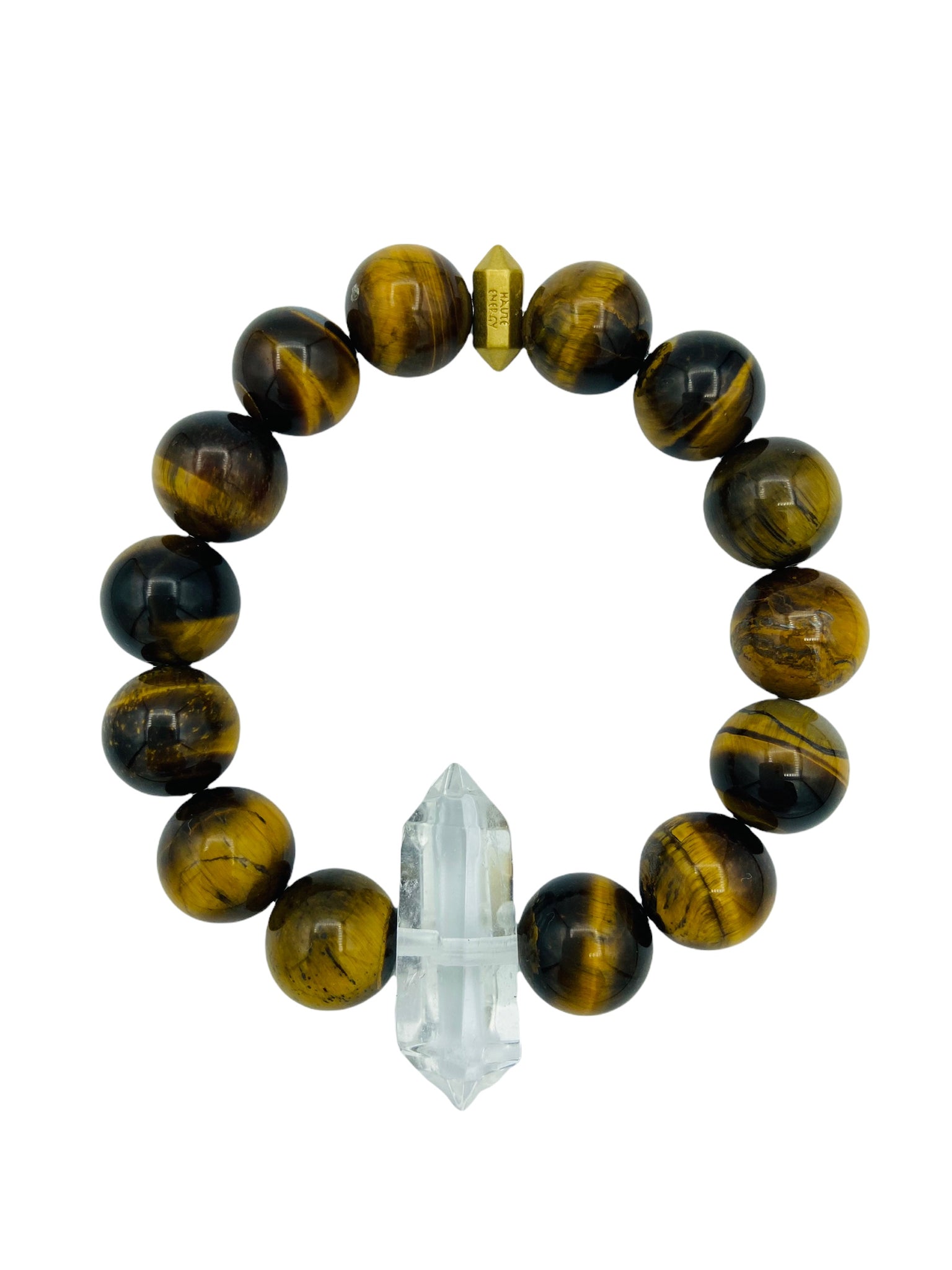Tiger Eye with Double Terminated Clear Crystal Quartz