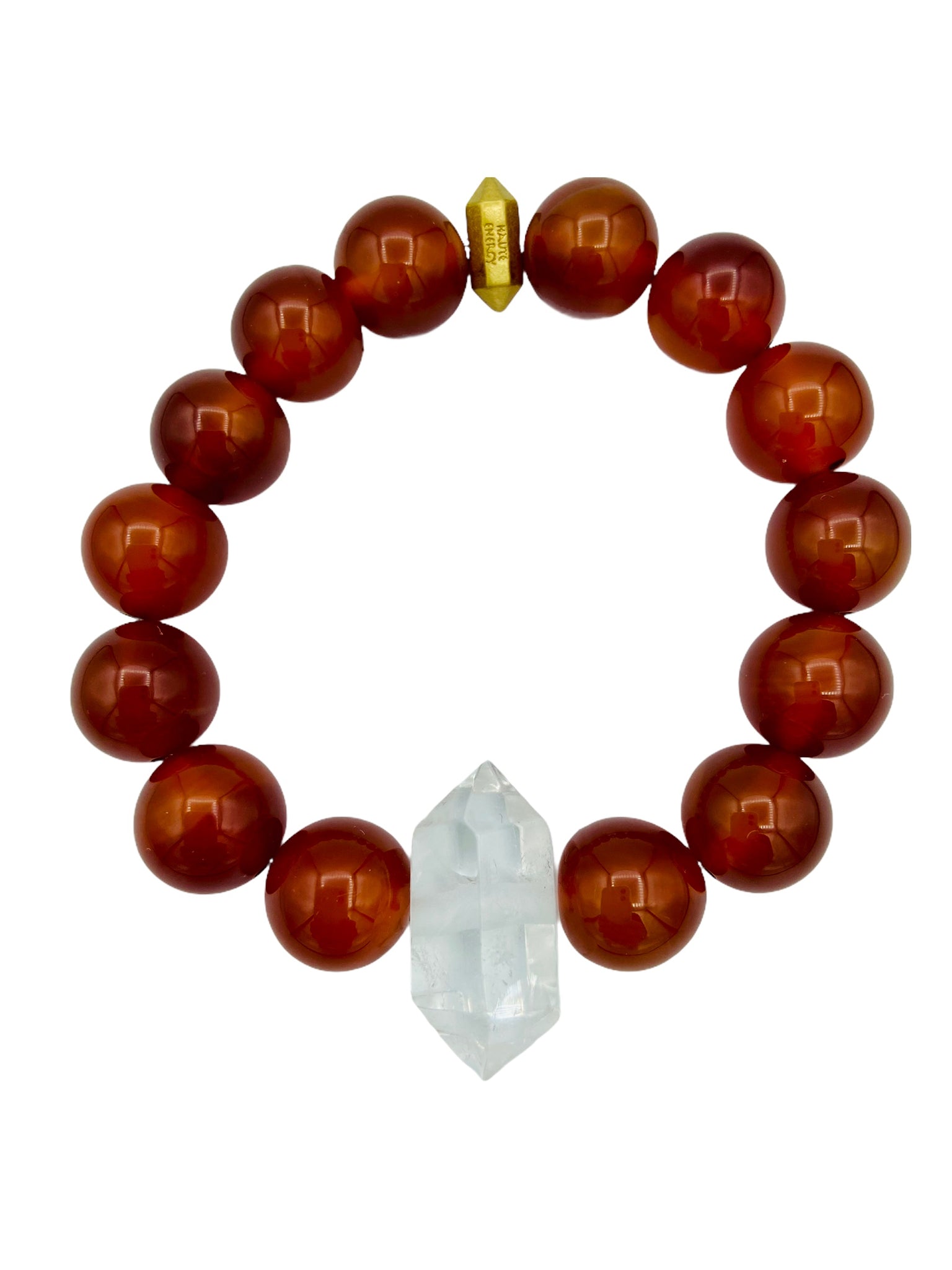 Carnelian with Double Terminated Clear Crystal Quartz