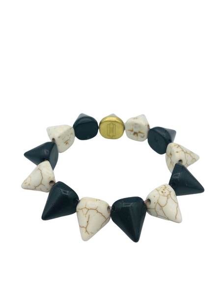 Black & White Howlite Spike Bracelet