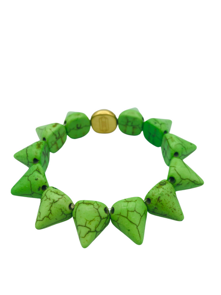 Green Howlite Spike Bracelet