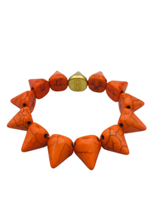 Orange Howlite Spike Bracelet