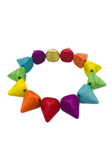 Rainbow Howlite Spike Bracelet