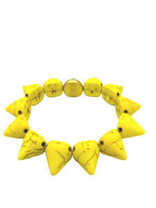 Yellow Howlite Spike Bracelet